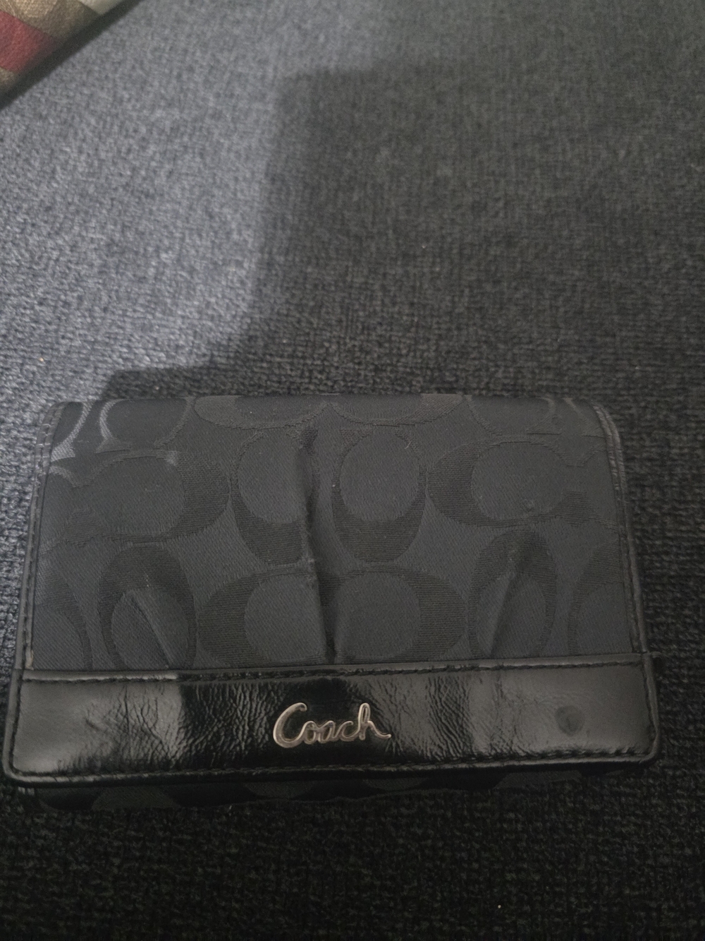 Coach Black Signature Compact Wallet